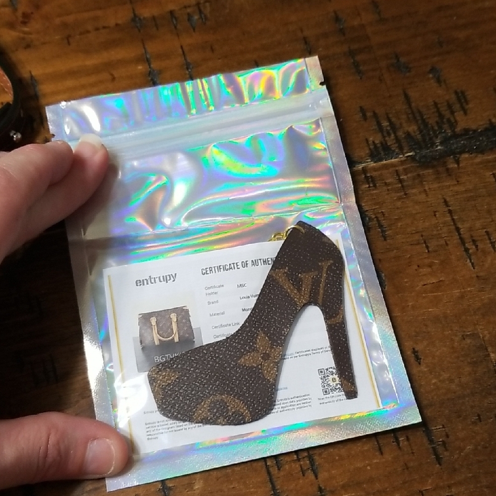Brown Monogram High Heel Keychain